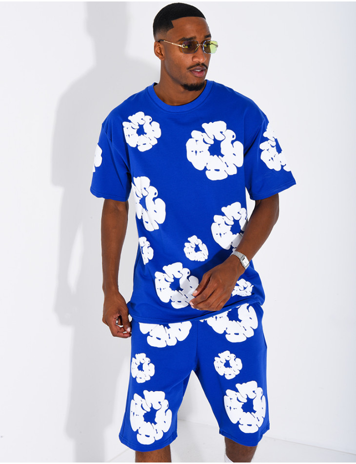 Ensemble short et t-shirt à fleurs