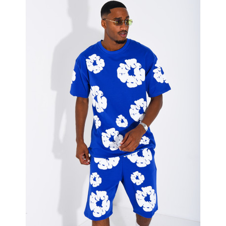 Ensemble short et t-shirt à fleurs
