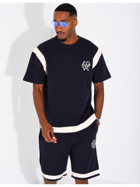 Shorts and T-shirt set with embroidered logo