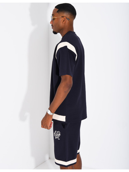 Shorts and T-shirt set with embroidered logo