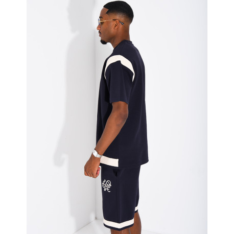 Shorts and T-shirt set with embroidered logo