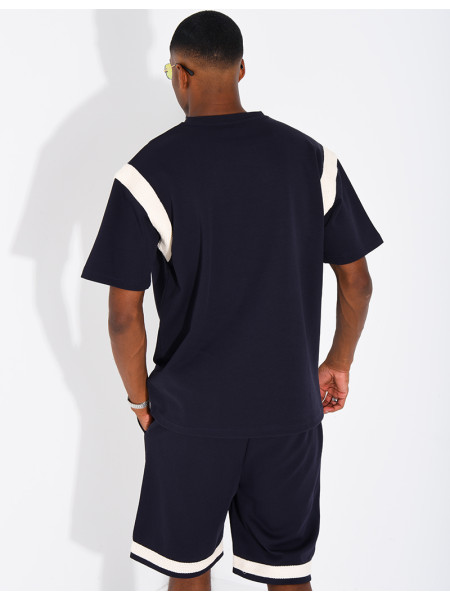 Shorts and T-shirt set with embroidered logo