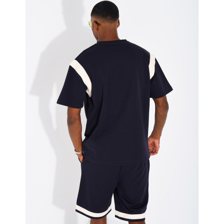 Shorts and T-shirt set with embroidered logo