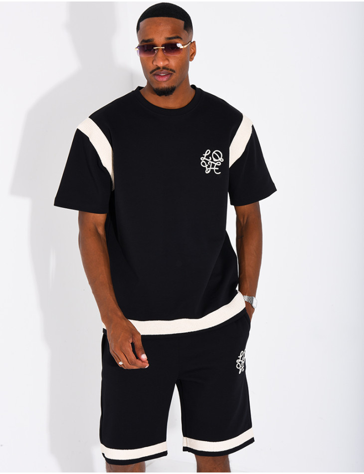 Set aus Shorts und T-Shirt mit gesticktem Logo
