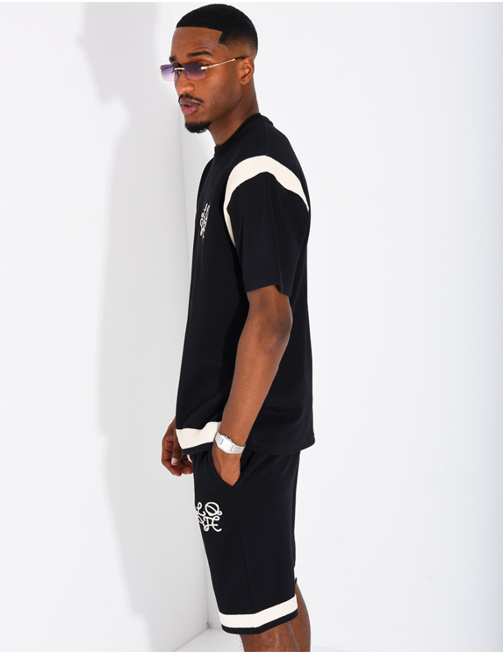 Set aus Shorts und T-Shirt mit gesticktem Logo
