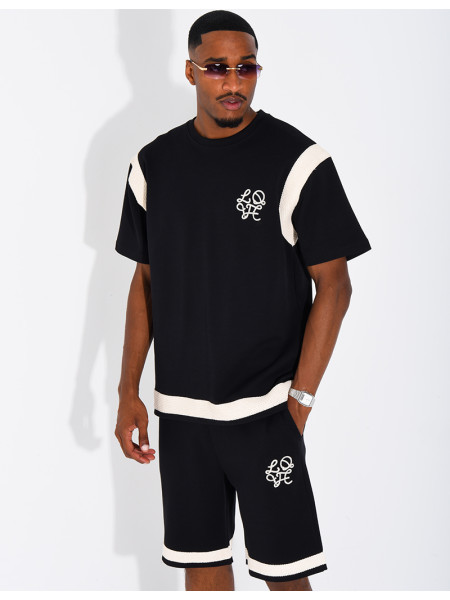 Set aus Shorts und T-Shirt mit gesticktem Logo