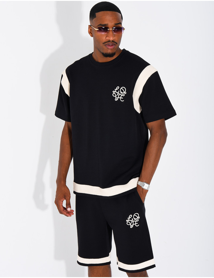 Set aus Shorts und T-Shirt mit gesticktem Logo