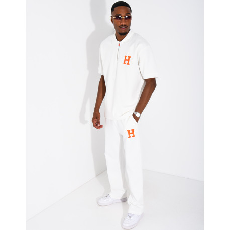 “H” Letter Pants and Polo Shirt Set