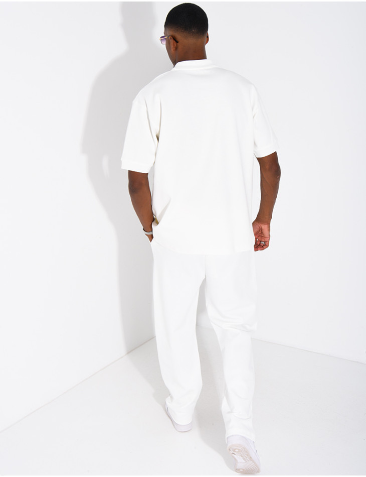 “H” Letter Pants and Polo Shirt Set