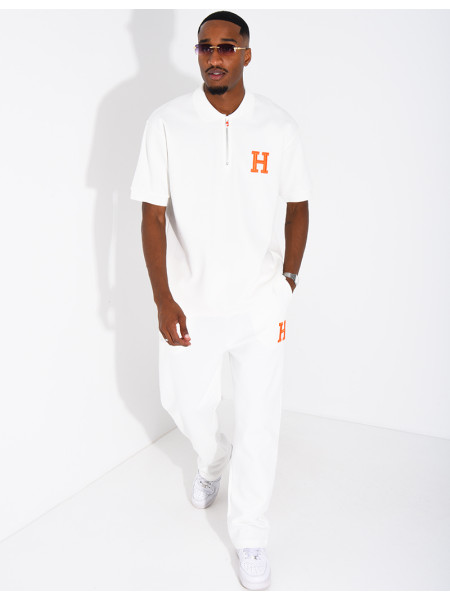 “H” Letter Pants and Polo Shirt Set