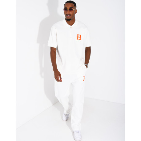 “H” Letter Pants and Polo Shirt Set