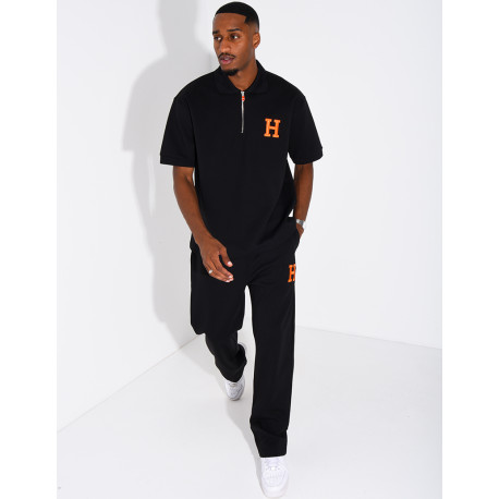 “H” Letter Pants and Polo Shirt Set