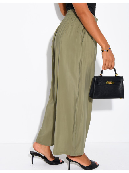 Fließende 7/8-Bermudashorts mit hoher Taille