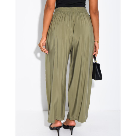 Fließende 7/8-Bermudashorts mit hoher Taille