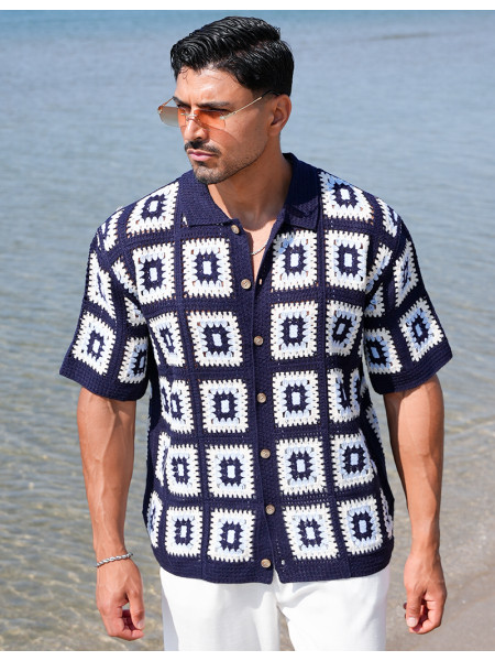 Chemise ajourée à motifs
