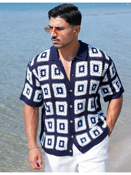 Chemise ajourée à motifs