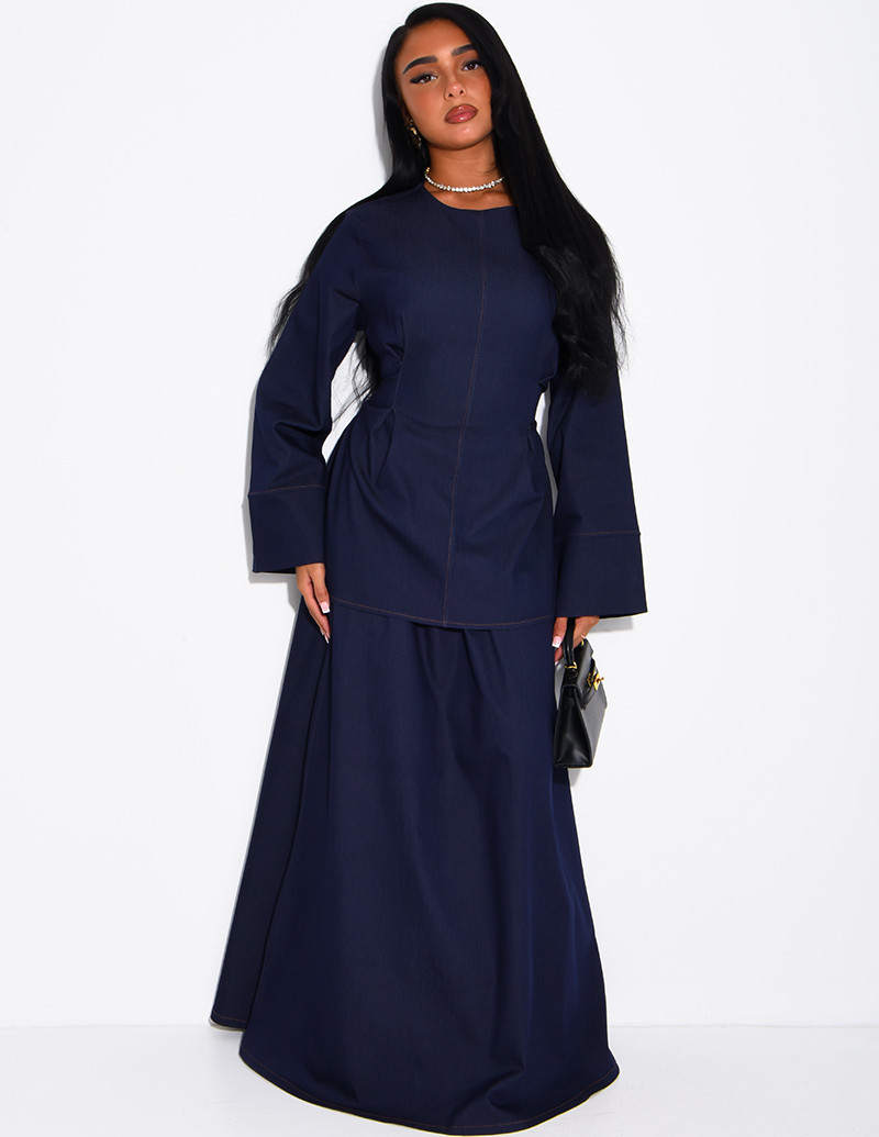 Denim set comprising a long...