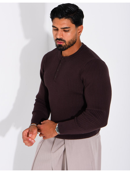 Pull homme à bouttons