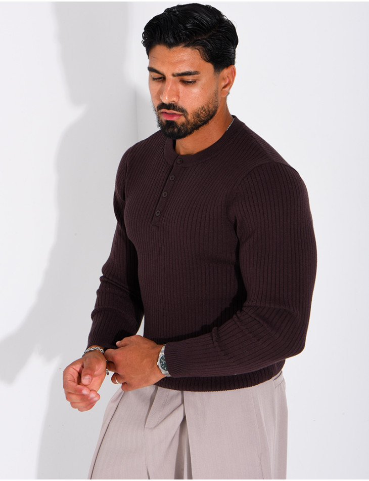 Pull homme à bouttons