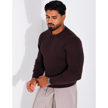 Pull homme à bouttons