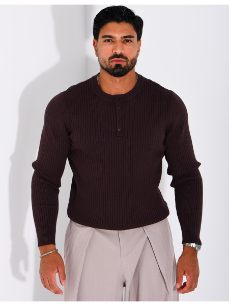 Pull homme à bouttons