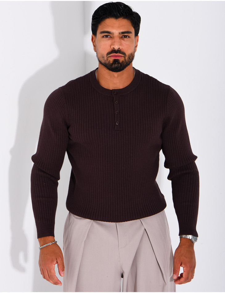 Pull homme à bouttons
