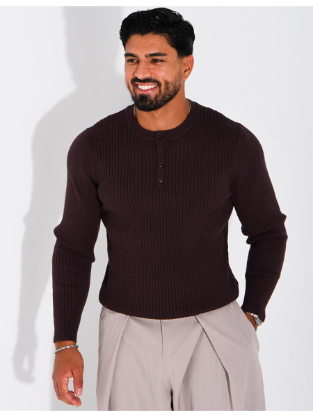 Pull homme à bouttons