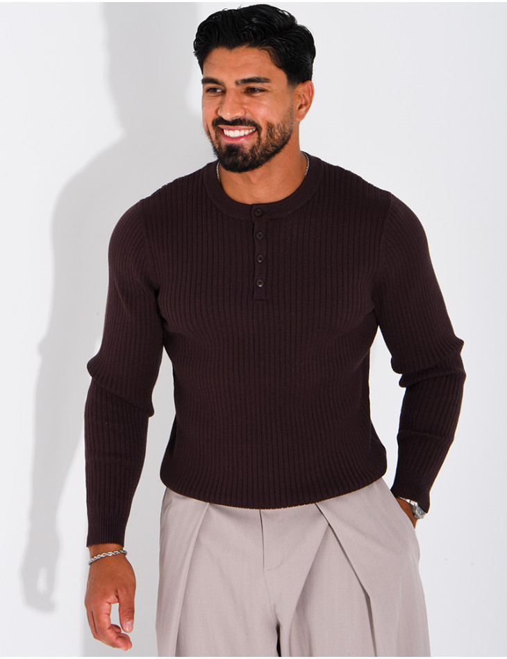 Pull homme à bouttons