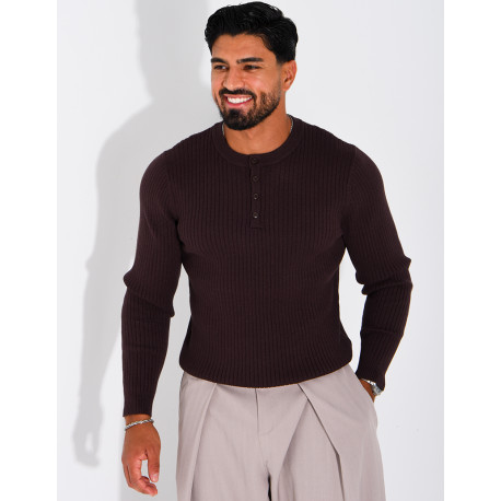 Pull homme à bouttons