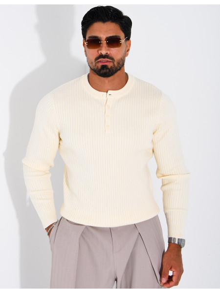 Pull homme à bouttons