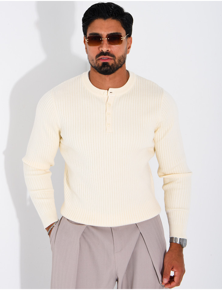 Pull homme à bouttons