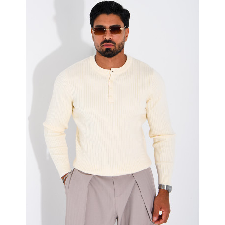 Pull homme à bouttons
