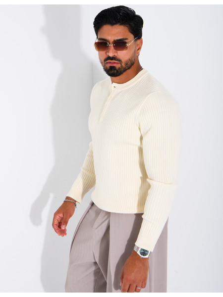 Pull homme à bouttons