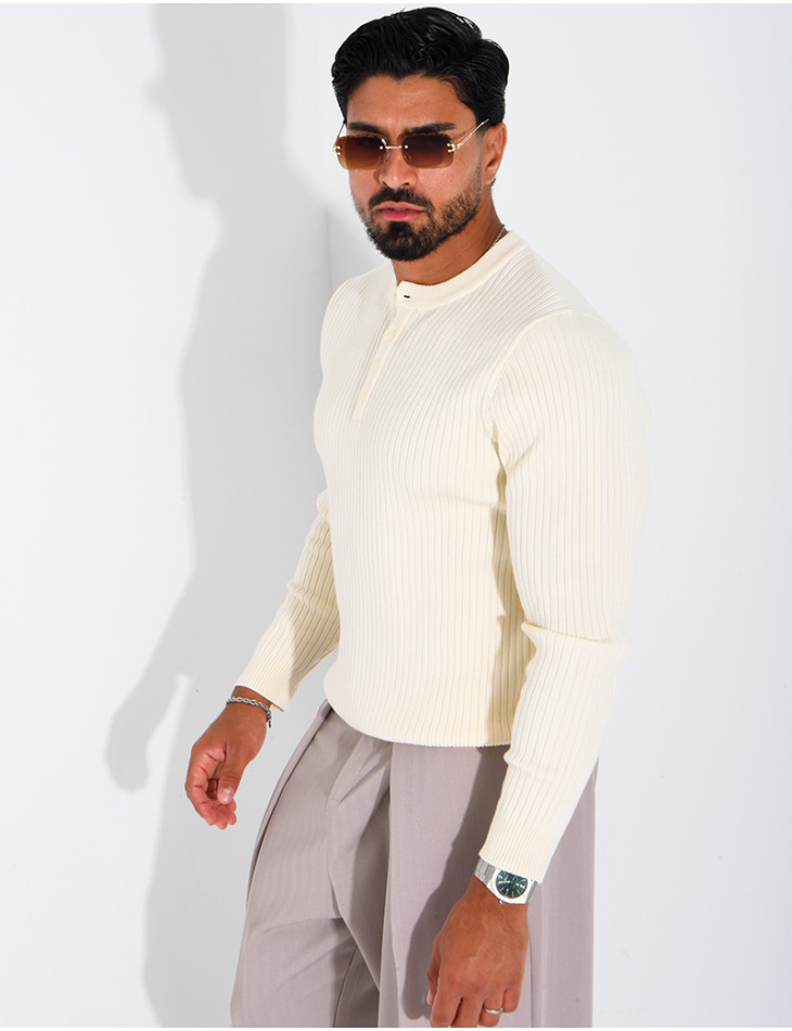 Pull homme à bouttons