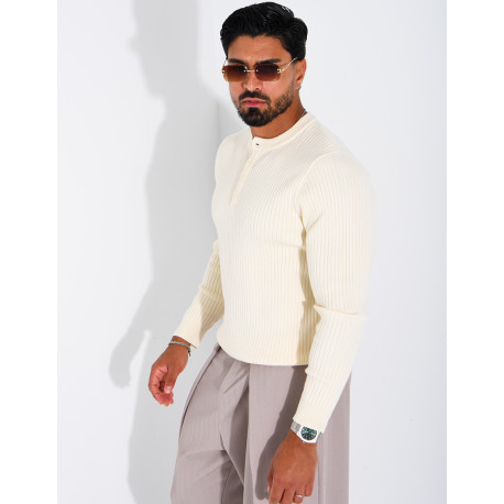Pull homme à bouttons