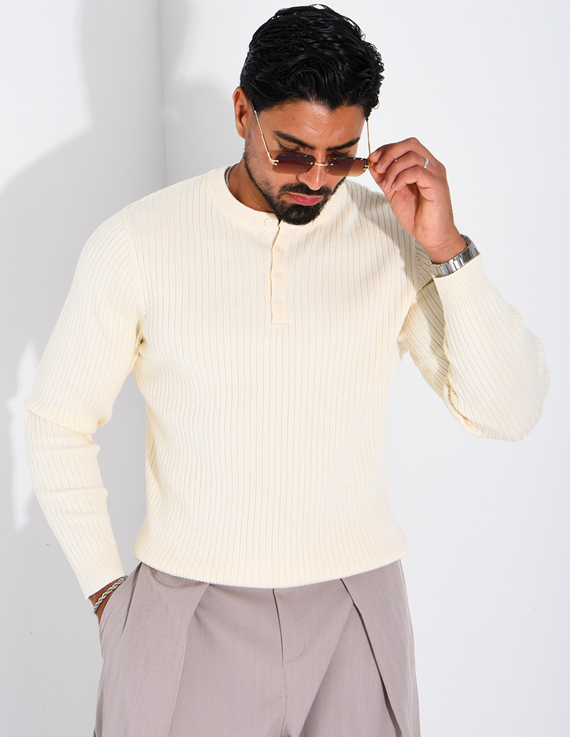 Pull homme à bouttons
