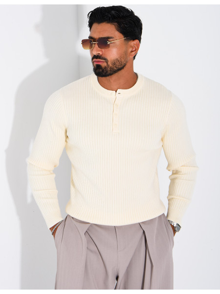 Pull homme à bouttons