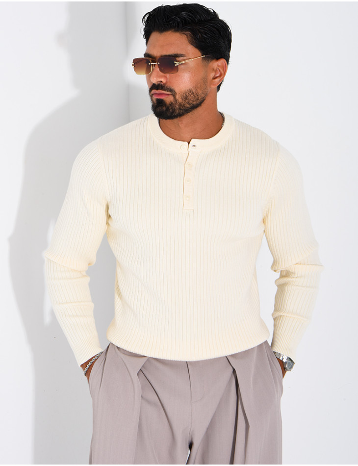 Pull homme à bouttons