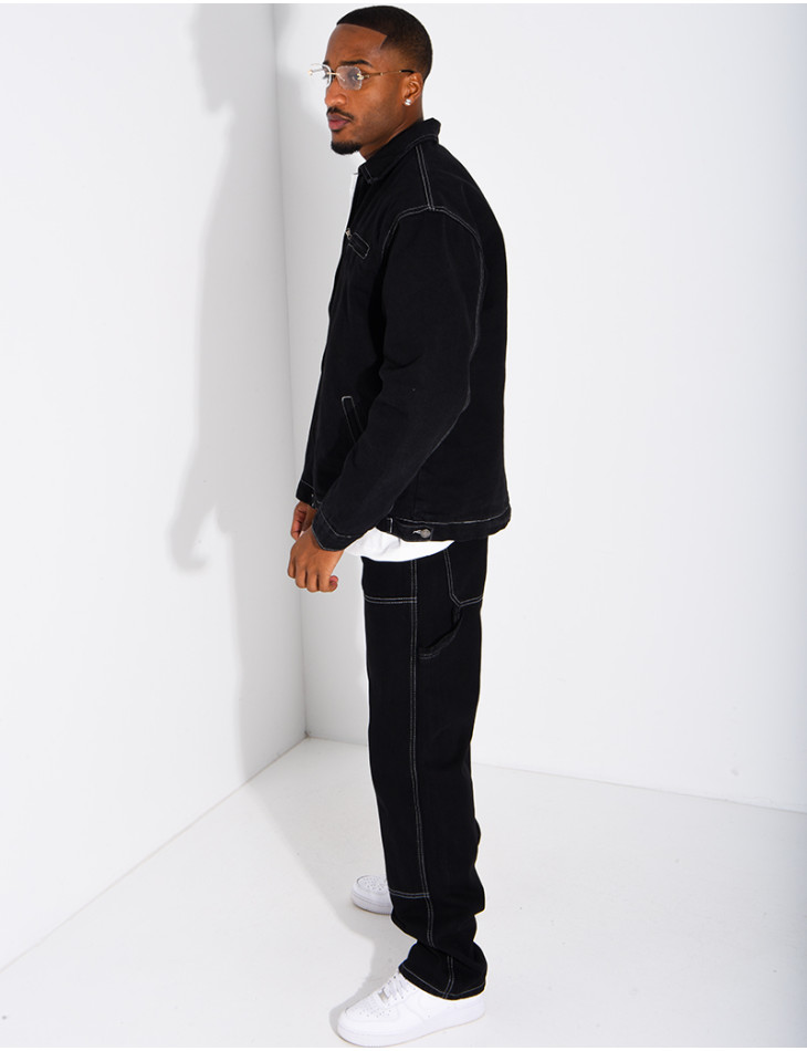 Set aus Raw-Denim: Oversize-Jacke und passende Hose