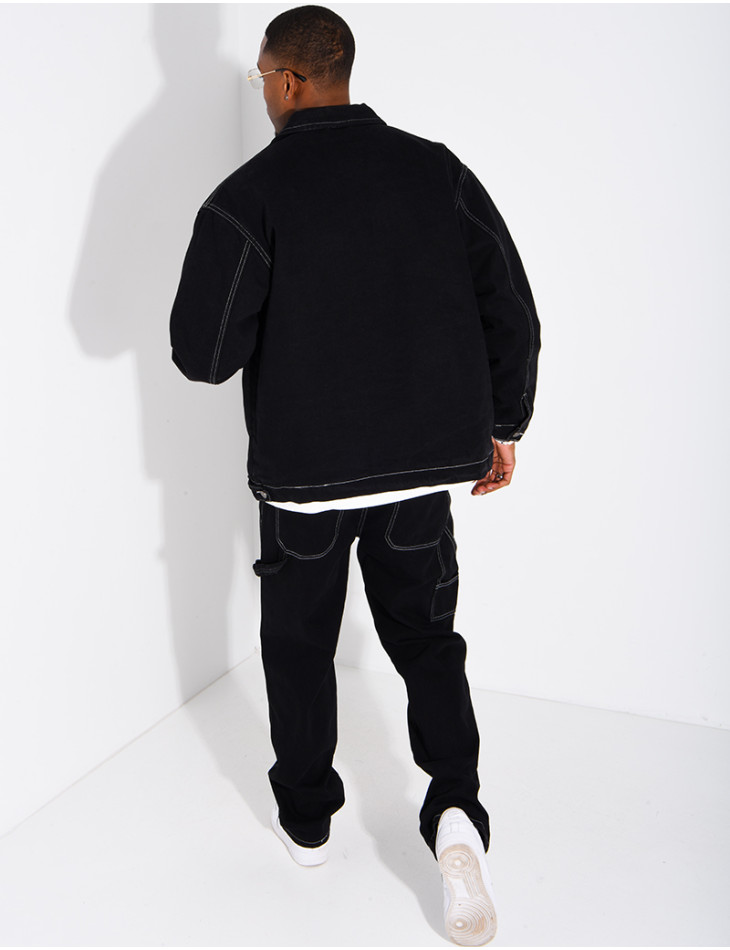 Set aus Raw-Denim: Oversize-Jacke und passende Hose