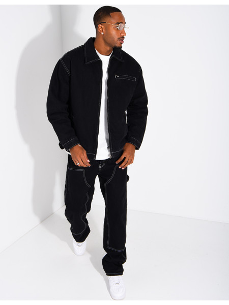 Set aus Raw-Denim: Oversize-Jacke und passende Hose