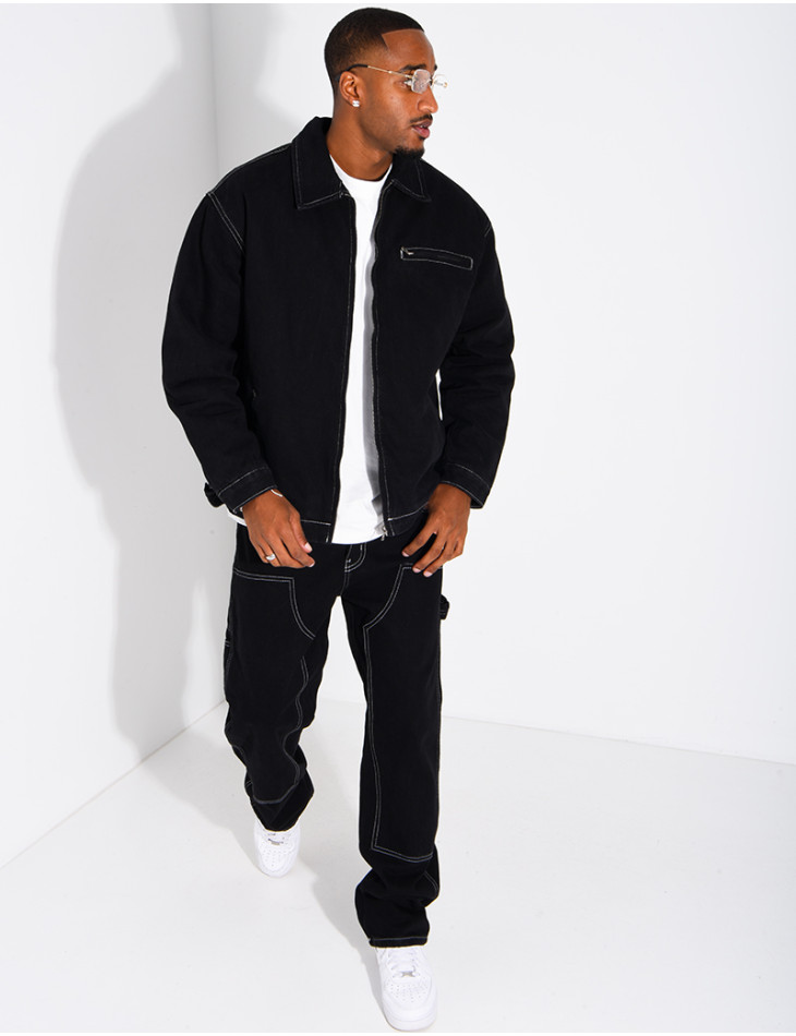 Set aus Raw-Denim: Oversize-Jacke und passende Hose