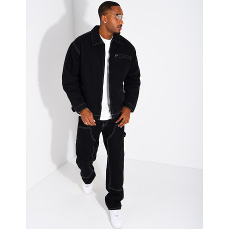 Set aus Raw-Denim: Oversize-Jacke und passende Hose