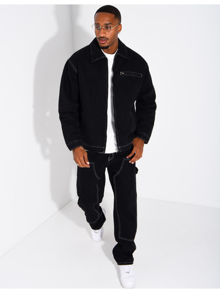 Set aus Raw-Denim: Oversize-Jacke und passende Hose