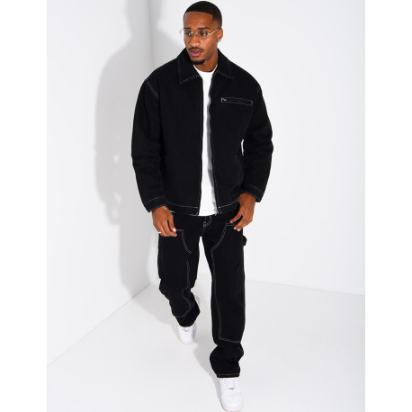 Set aus Raw-Denim: Oversize-Jacke und passende Hose
