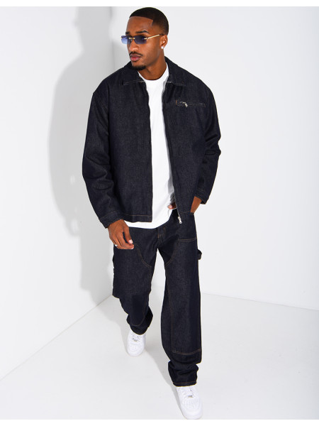 Set aus Raw-Denim: Oversize-Jacke und passende Hose