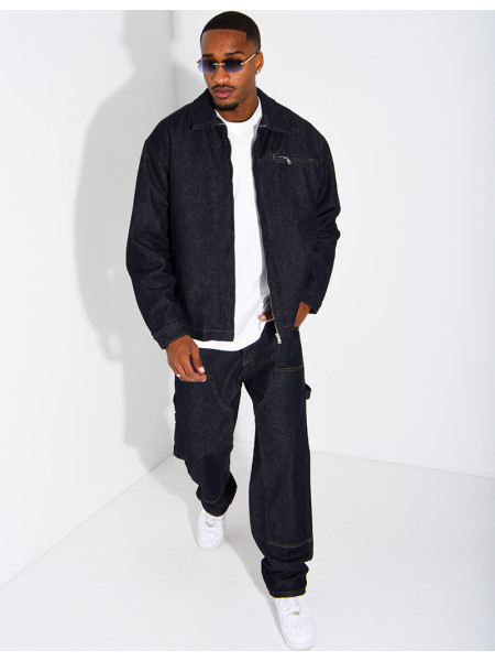 Set aus Raw-Denim: Oversize-Jacke und passende Hose