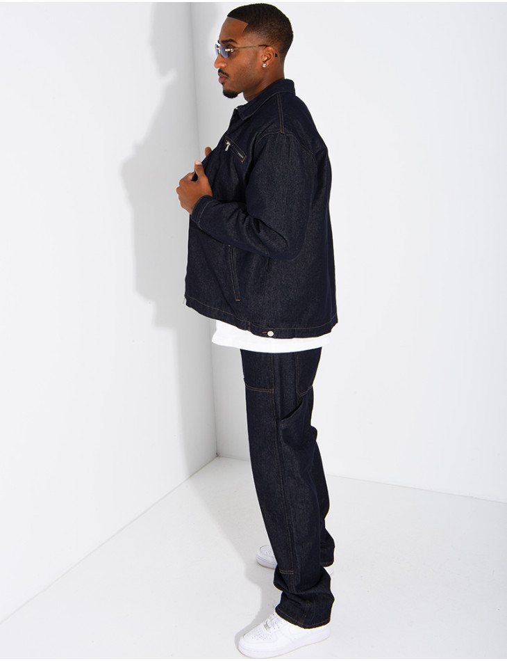 Set aus Raw-Denim: Oversize-Jacke und passende Hose