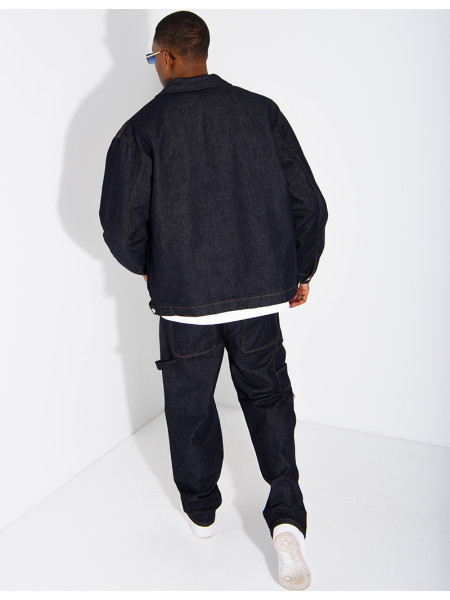 Set aus Raw-Denim: Oversize-Jacke und passende Hose