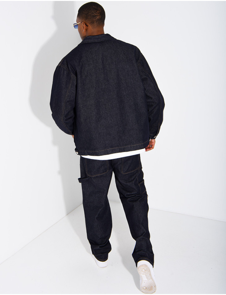Set aus Raw-Denim: Oversize-Jacke und passende Hose